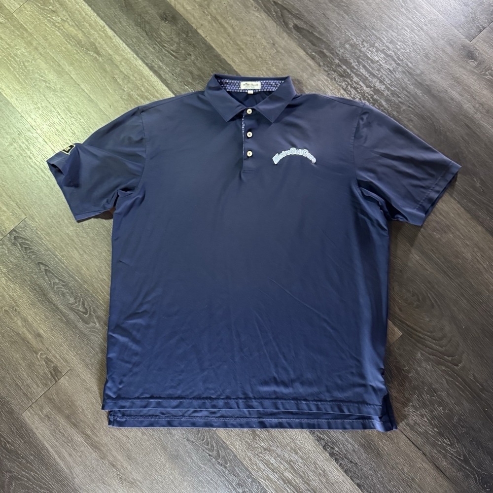 Peter Millar Summer Comfort Blue Golf Performance Polo Sz XL